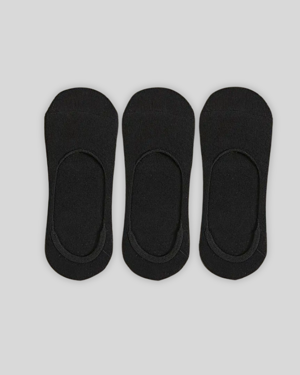3-Pack Invisible Socks - Black