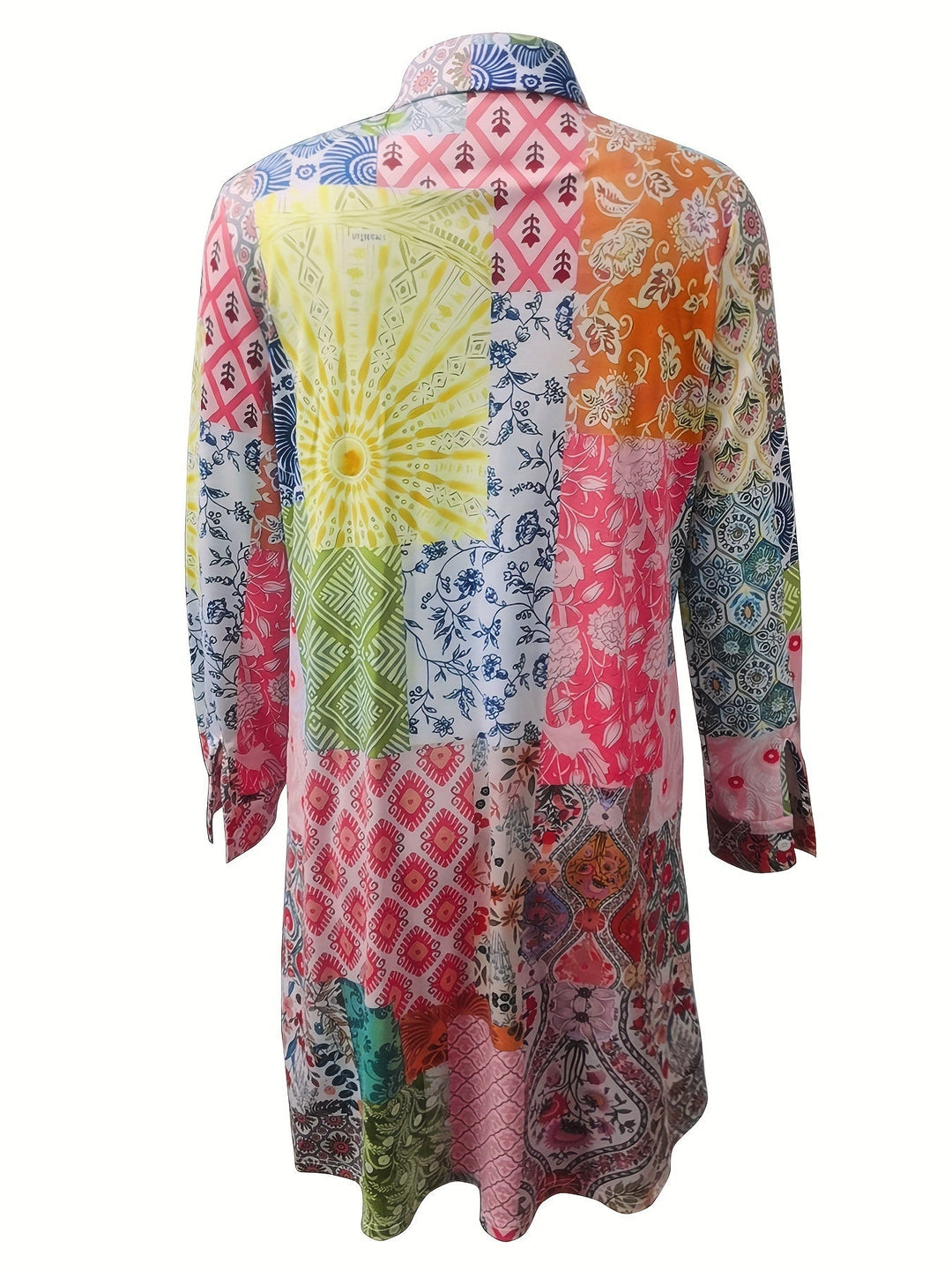 Elsie | Bohemian Patchwork Shirt Dress