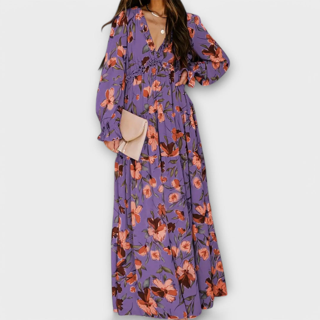 Lillian | Romantic Sheer Floral Maxi Dress