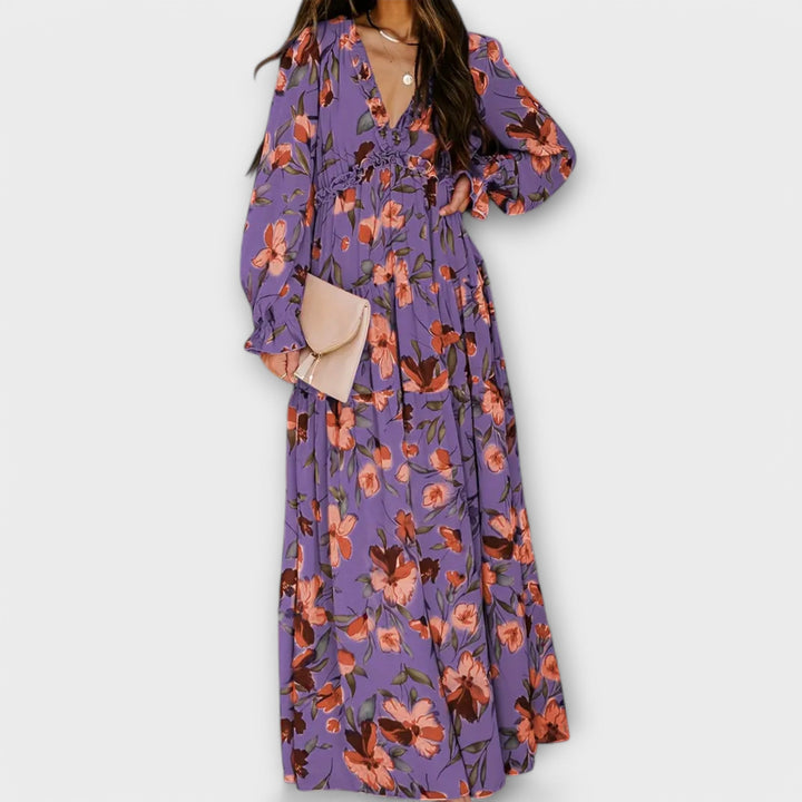 Lillian | Romantic Sheer Floral Maxi Dress