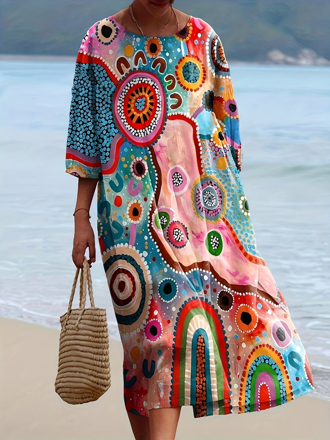 Nova | Rainbow Dream Abstract Midi Dress