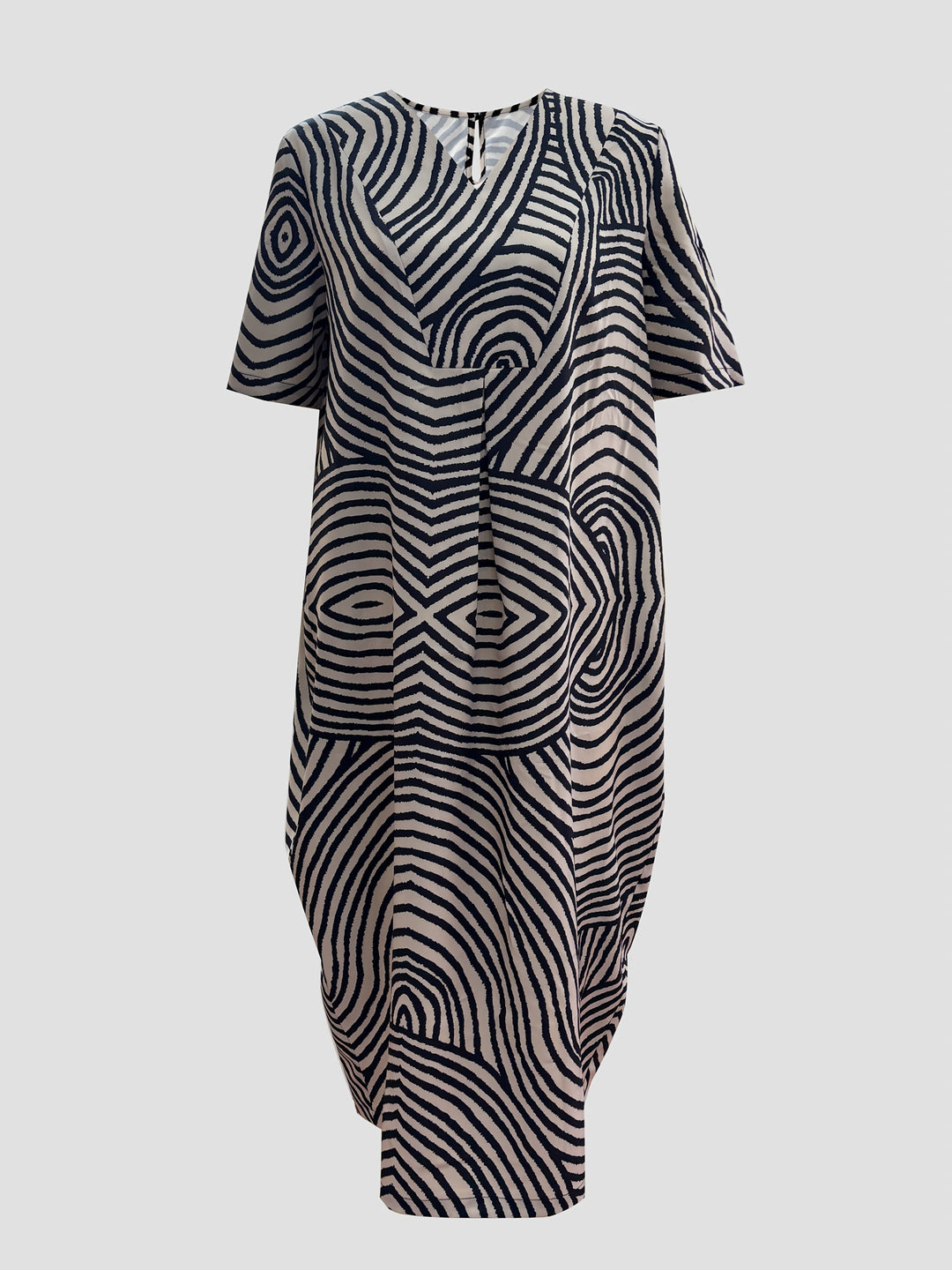 Iris | Monochrome Maze Midi Dress