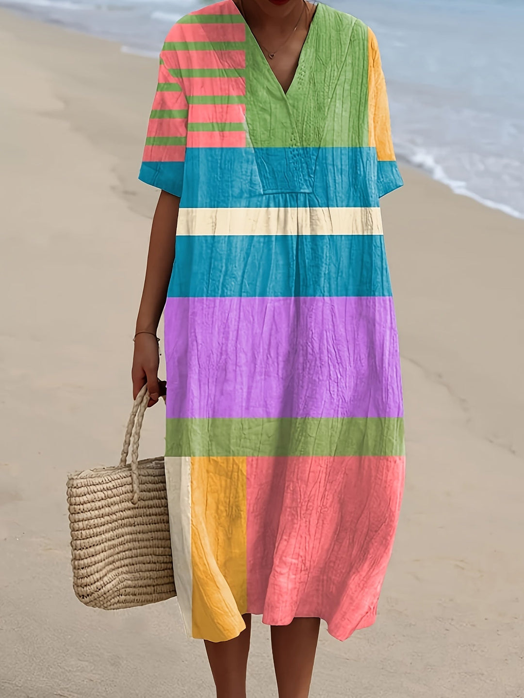 Poppy | Colorblock Sunshine Midi Dress