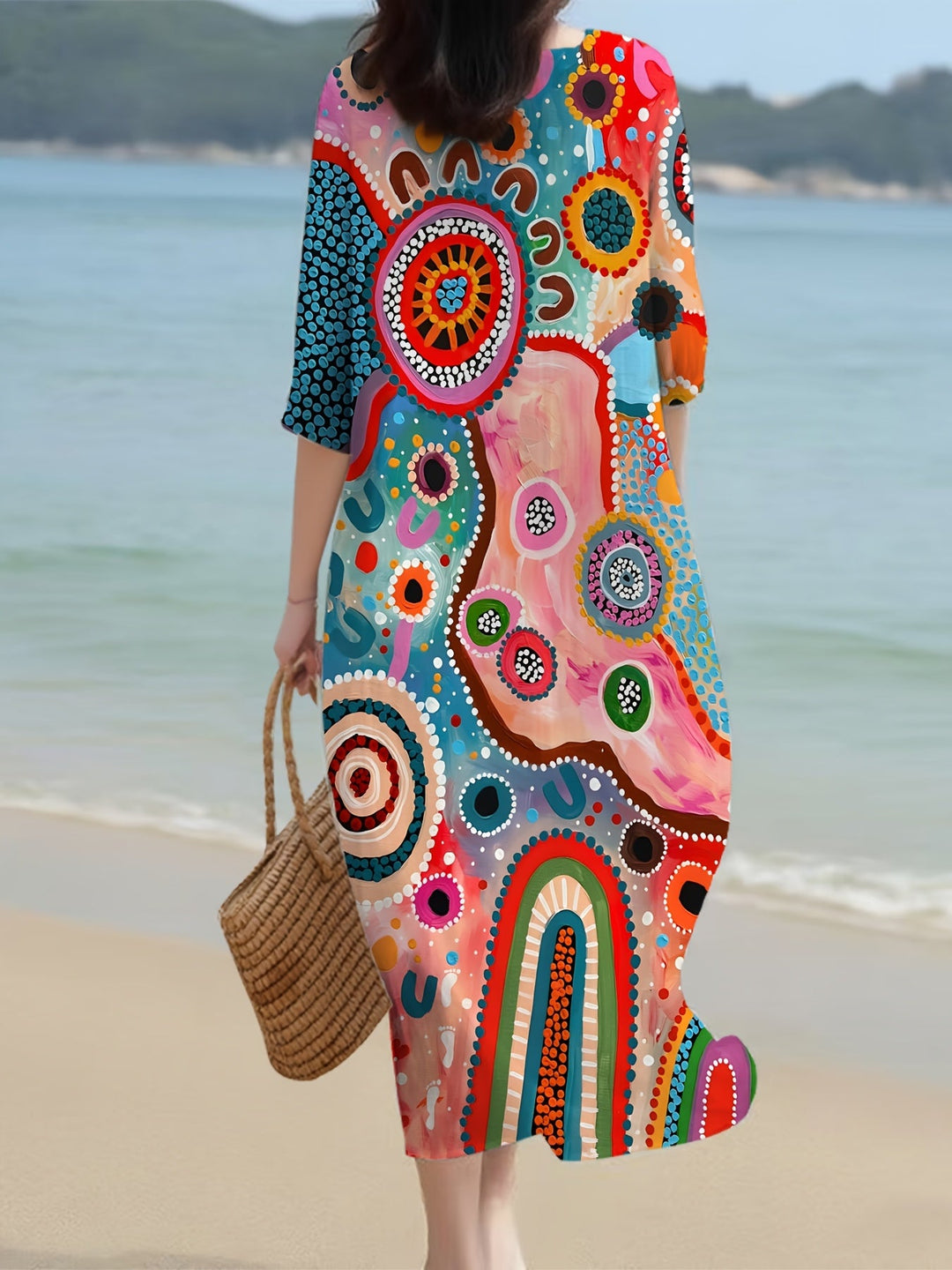 Nova | Rainbow Dream Abstract Midi Dress