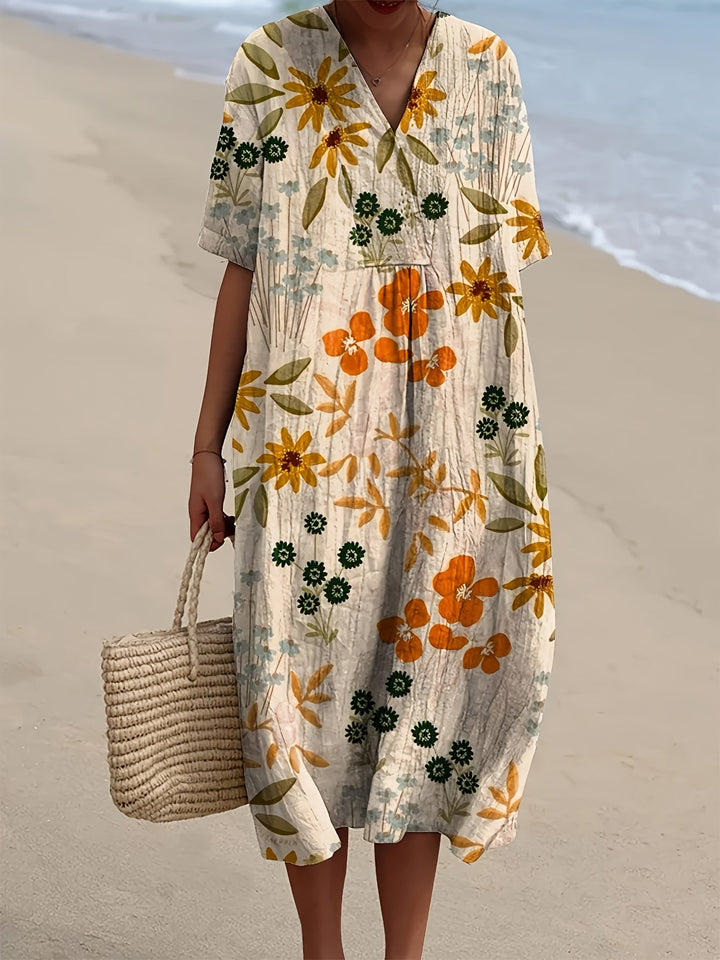 Mabel | Vintage Meadow Print Summer Dress