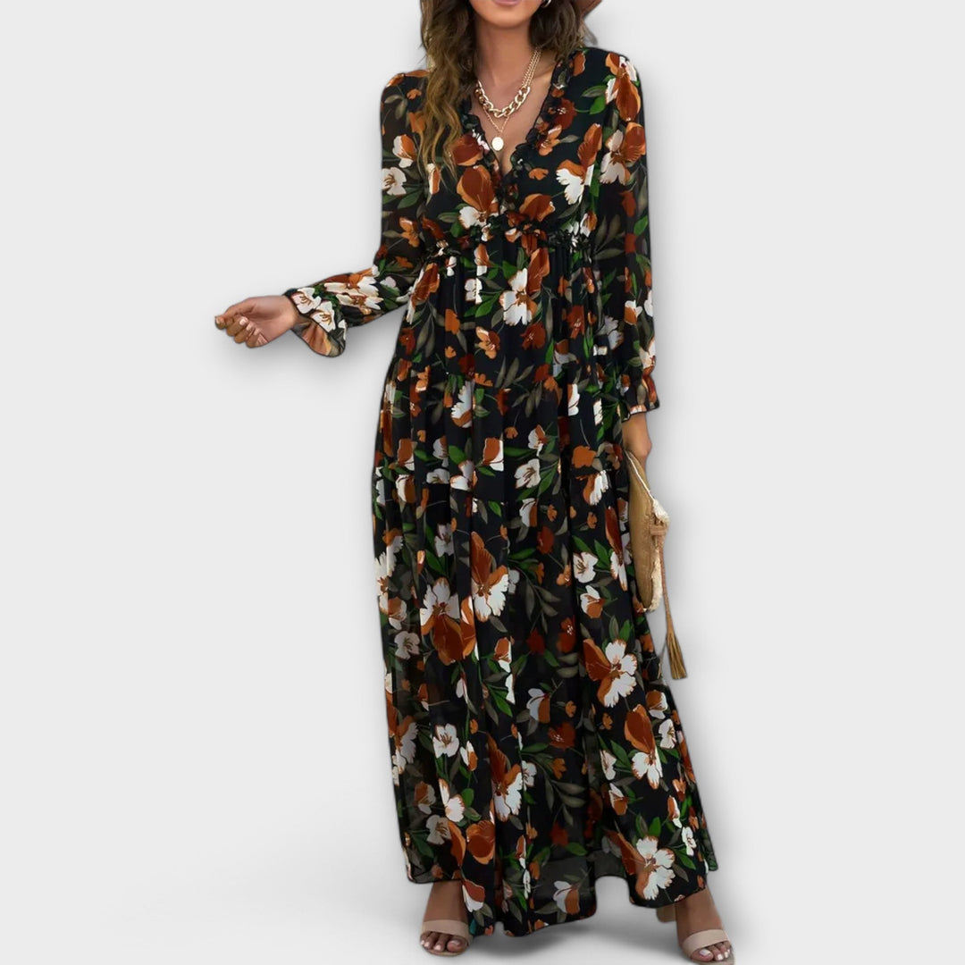 Lillian | Romantic Sheer Floral Maxi Dress