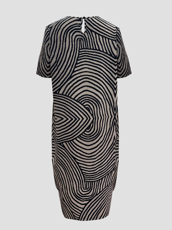 Iris | Monochrome Maze Midi Dress