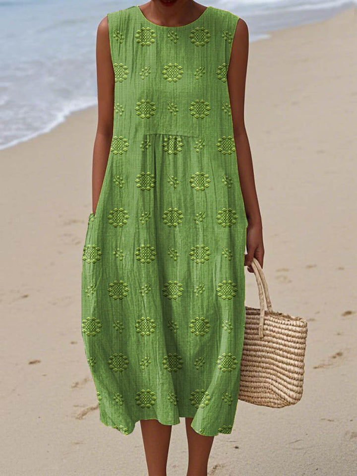 Gracelyn | Breezy Embroidered Sleeveless Beach Dress