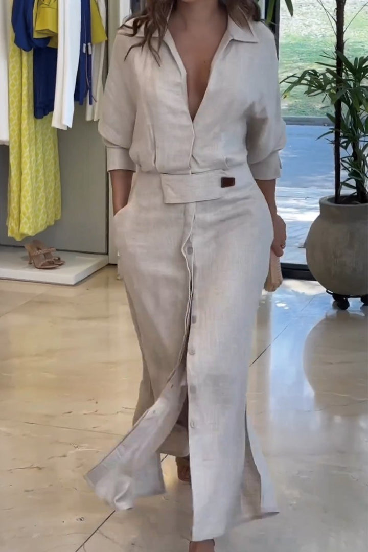 Harper | Lightweight Belted Linen Trench Coat