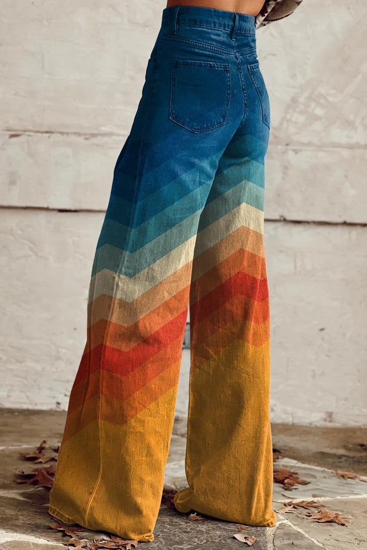 Marley | Retro Chevron Ombre Wide-Leg Pants