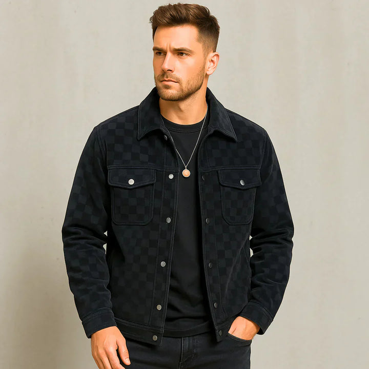 Gaston - Checkered Jacket in Suede