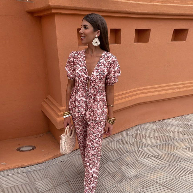 Isla | Boho Tie-Waist Two-Piece Set