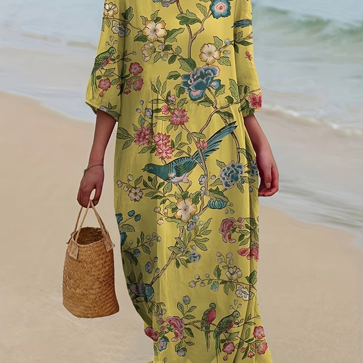 Isla | Elegant Floral Boho Beach Dress