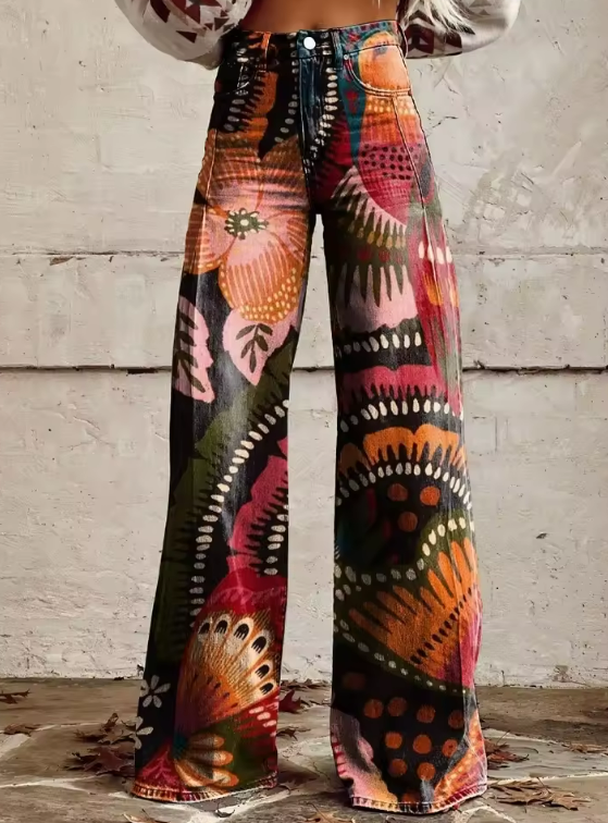 Lillie | Boho Bloom Wide-Leg Trousers