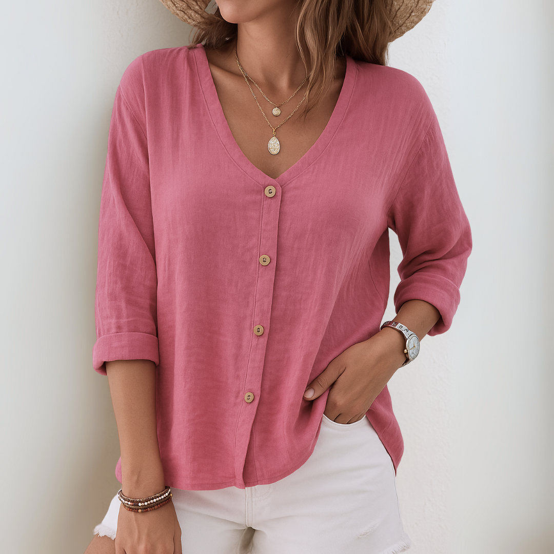 Brooklyn | Breezy Linen Button-Up Blouse