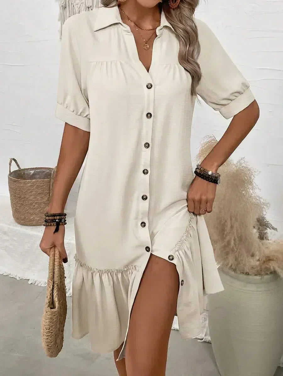 Isla | Elegant Button-Up Summer Dress