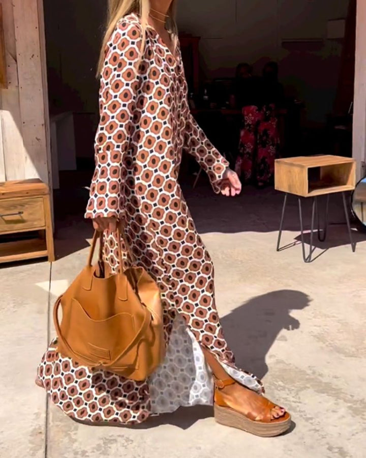 Hazel | Effortless Retro-Print Longline Dress