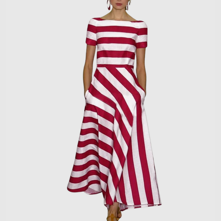 Harriet | Bold Stripe Fit & Flare Cotton Dress