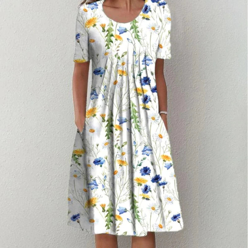 Maisie | Soft Pleated Floral Day Dress