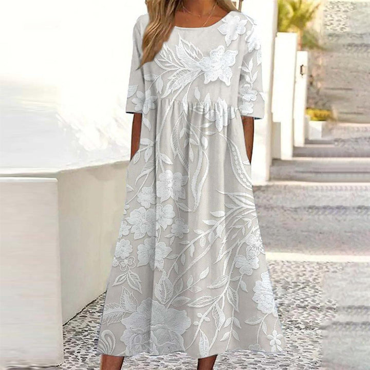 Lana | Elegant Soft-Floral Maxi Dress