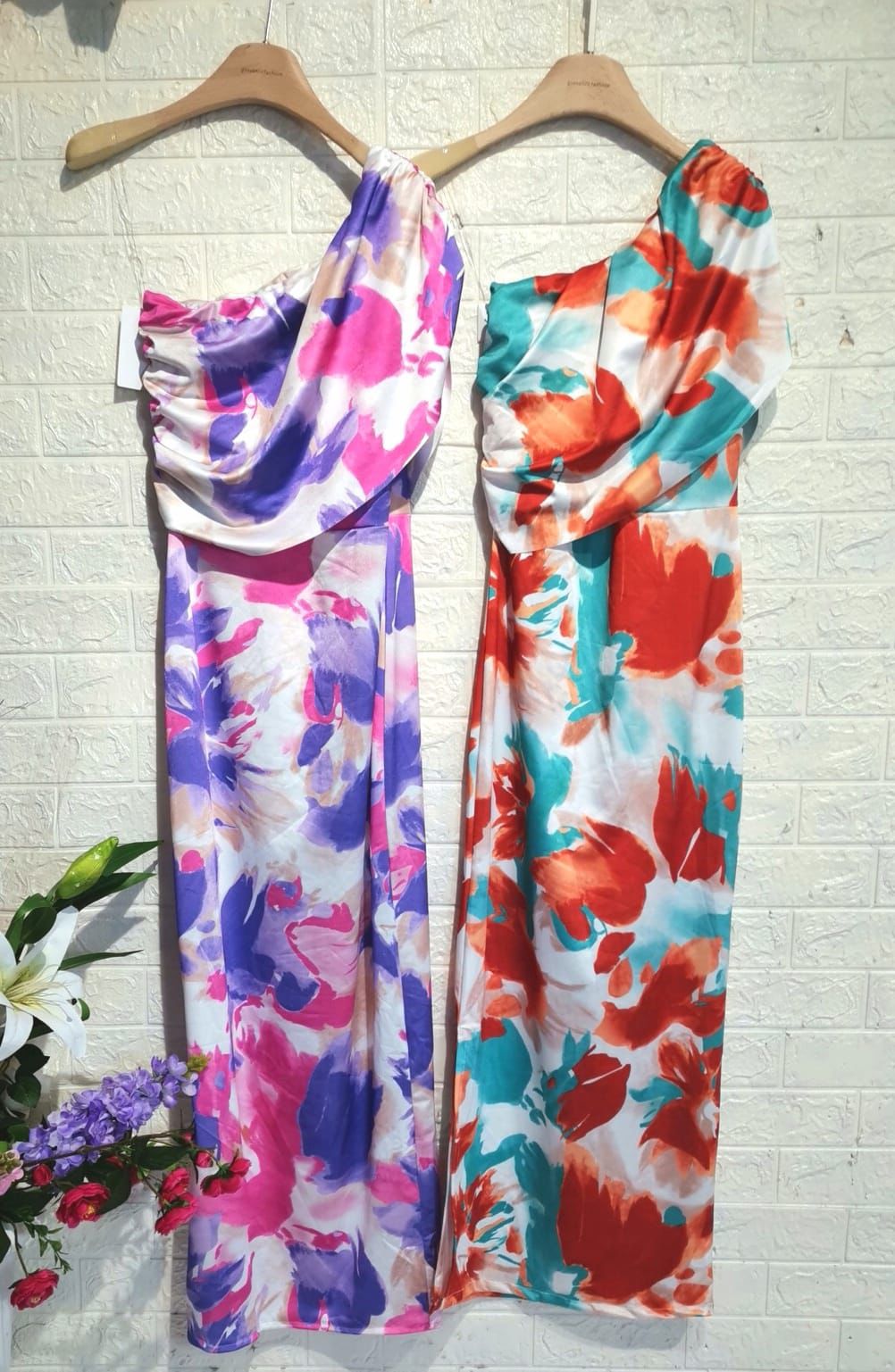 Marina | One-Shoulder Watercolor Bodycon Dress