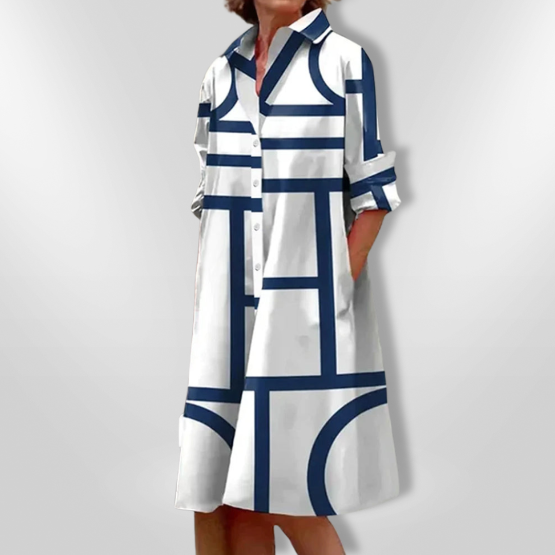 Monroe | Modern Grid Shirt Dress