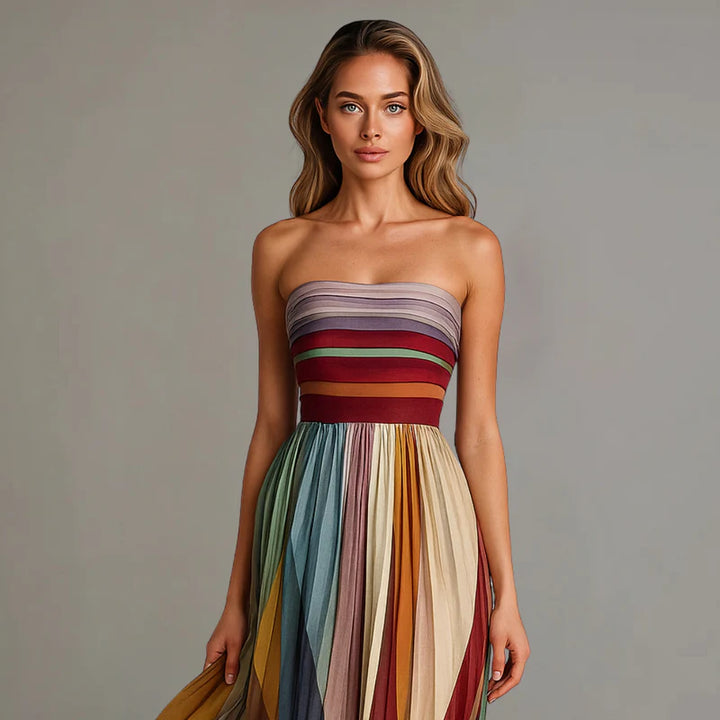 Aubrey | Sunset Breeze Strapless Maxi Dress