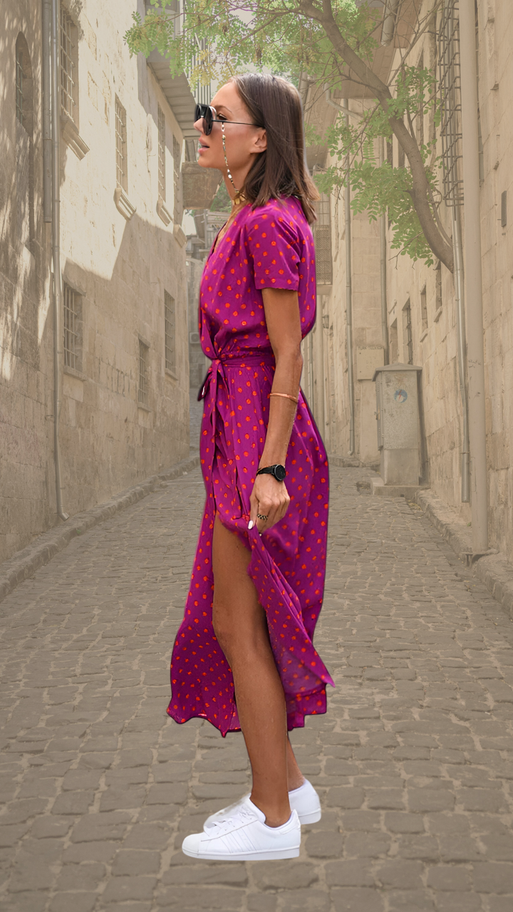 Aubrey | Bold Floral Wrap Maxi Dress