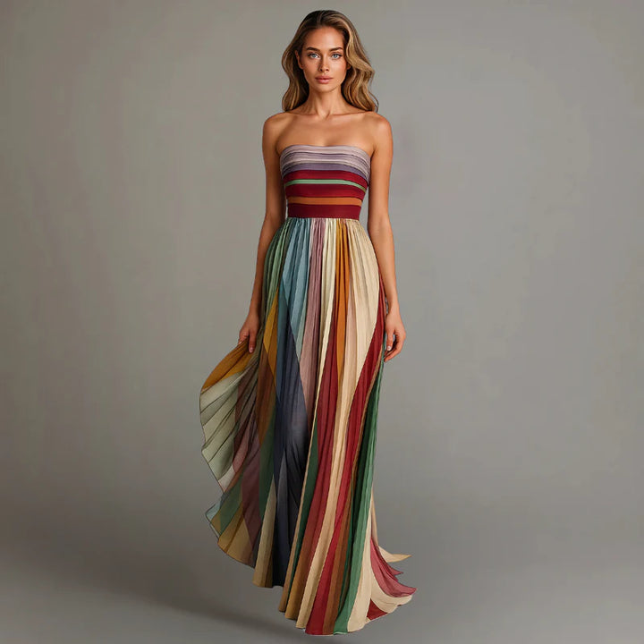 Aubrey | Sunset Breeze Strapless Maxi Dress