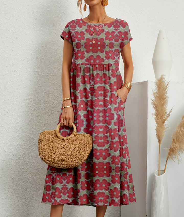 Isla-Rose | Relaxed Fit Boho Floral Midi Dress