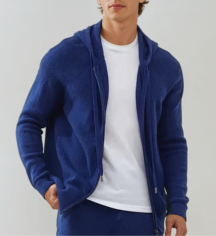 Cashmere Zip Vest - Intense Blue