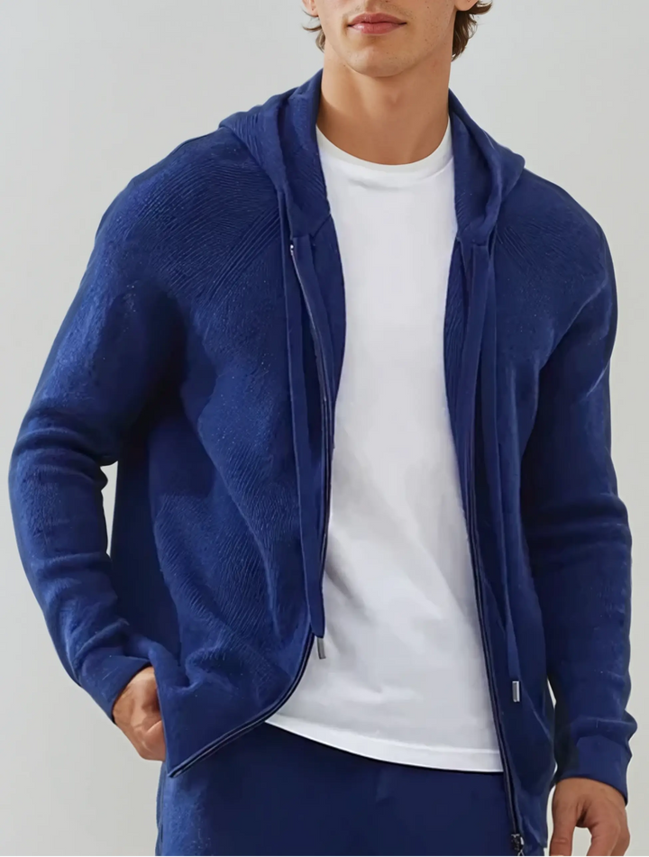 Cashmere Knit Zip Vest - Intense Blue
