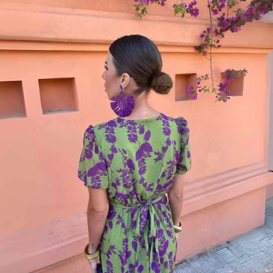 Violet | Vintage-Inspired Floral Midi Dress