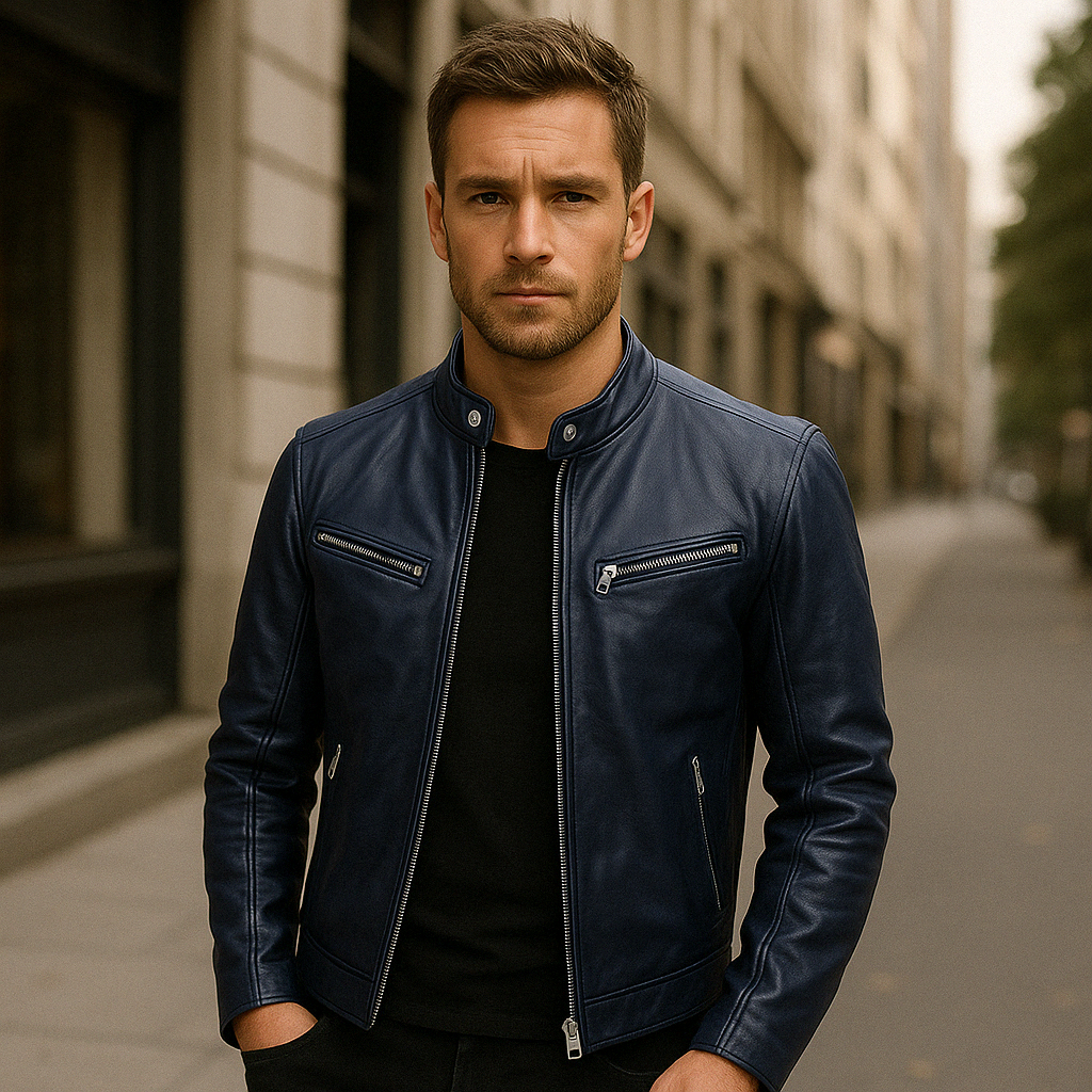 Victor | Casual Leather Jacket: Timeless Design and Comfort