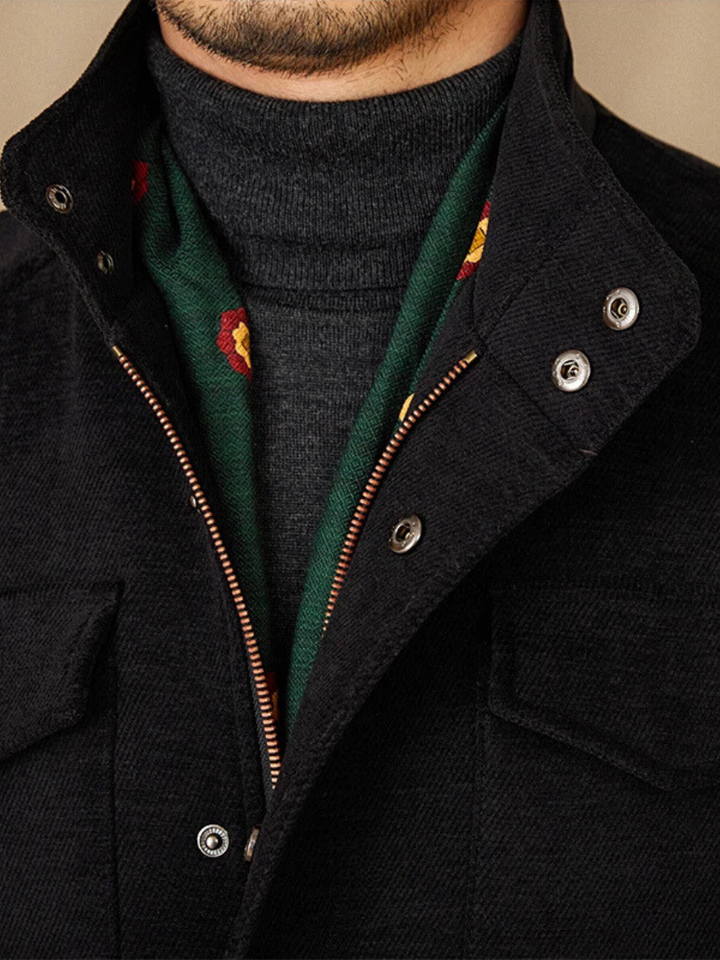 Wool Multi-Pocket Jacket Black