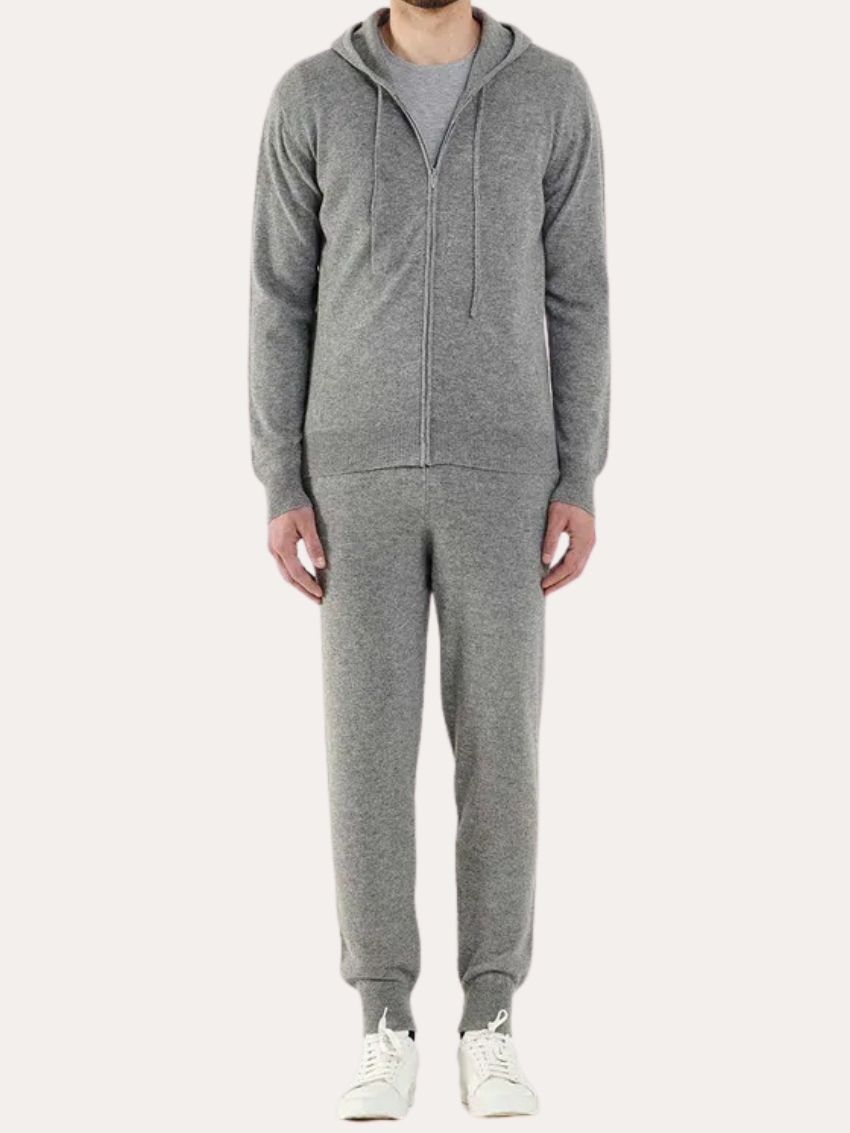 Cashmere Zip Vest - Light Grey