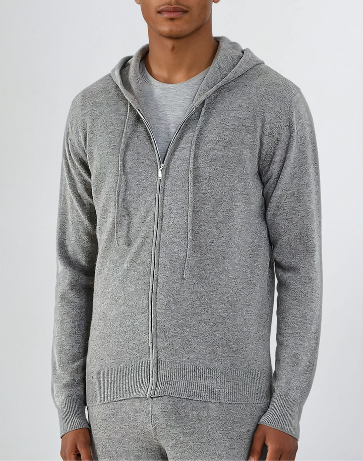 Cashmere Zip Vest - Light Grey