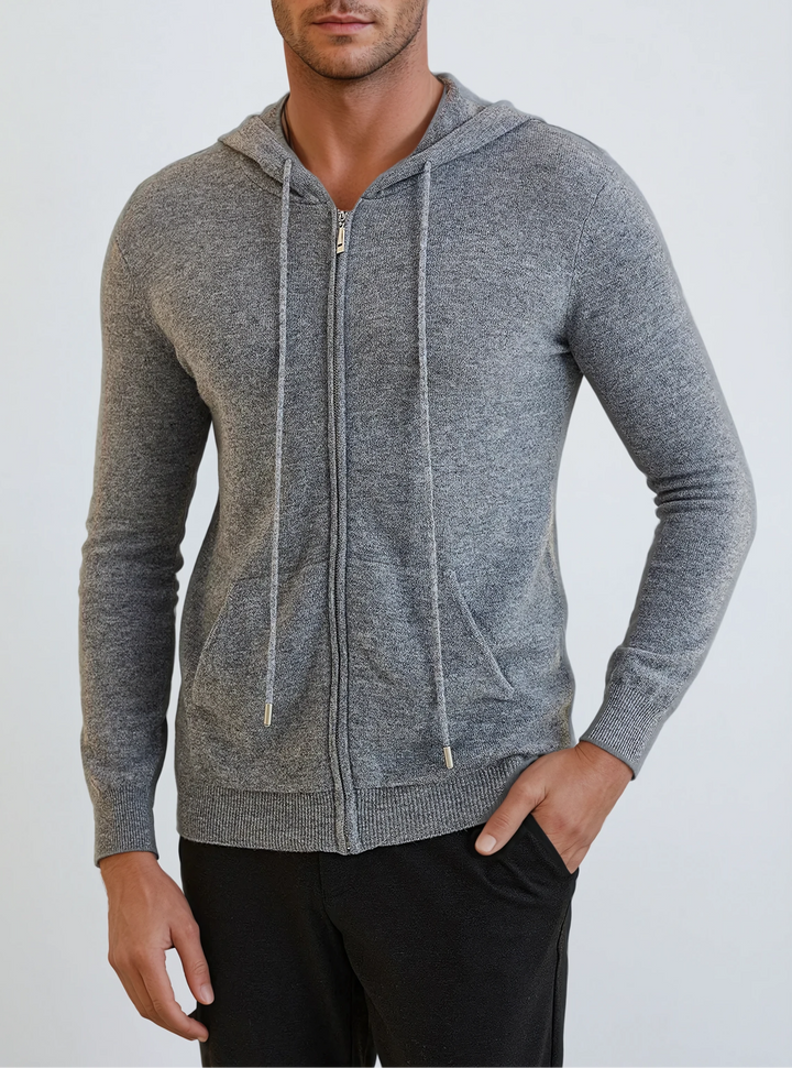Cashmere Knit Zip Vest - Dark Gray