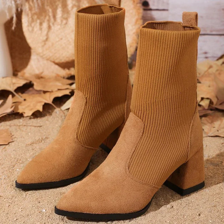 Chloe™| Harlow Knitted Leather Boots