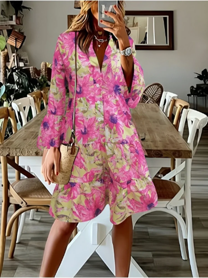 Lila | Tropical Leaf Swing Dress