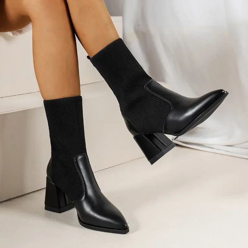 Chloe™| Harlow Knitted Leather Boots