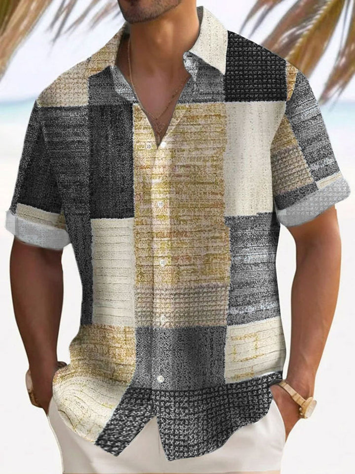 Aaron™ | Breezy Patchwork Short Sleeve Shirt