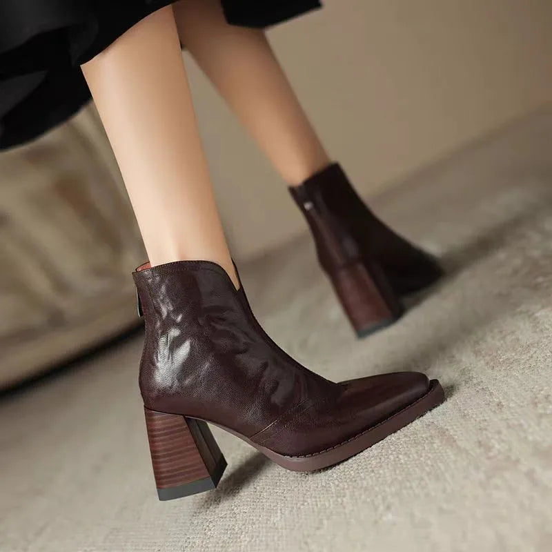 Chloe™| Everly Leather Ankle Boots