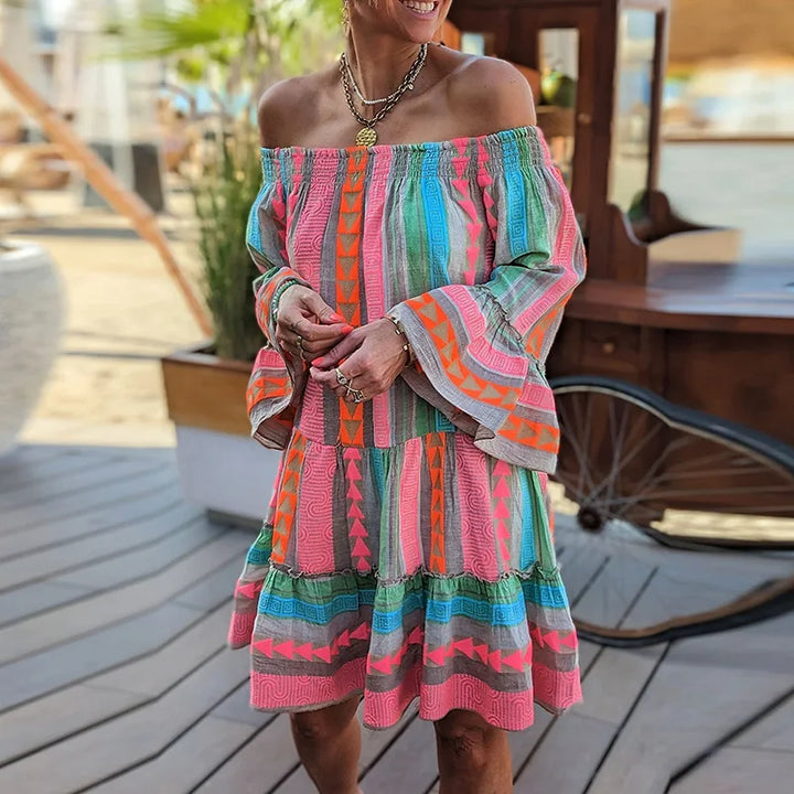 Isla | Boho Breeze Off-Shoulder Dress