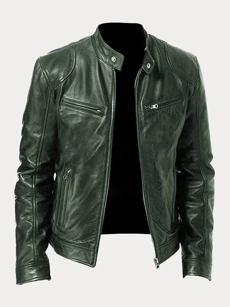 Victor | Casual Leather Jacket: Timeless Design and Comfort