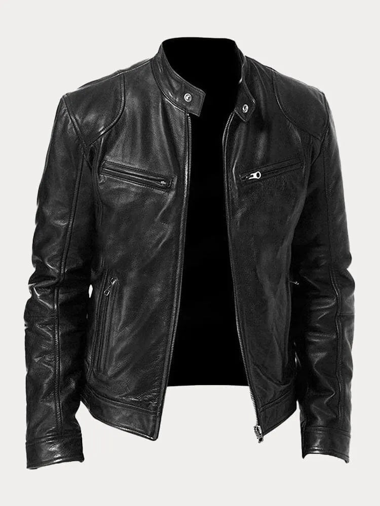 Victor | Casual Leather Jacket: Timeless Design and Comfort