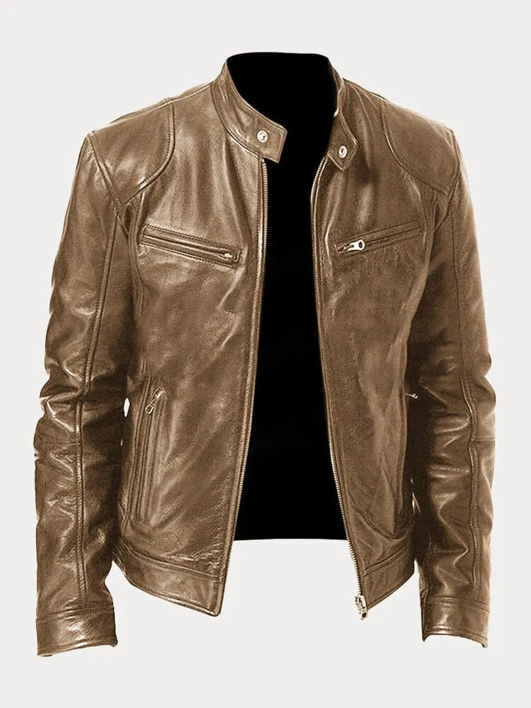 Victor™ Casual Leather Jacket: Timeless Design and Comfort