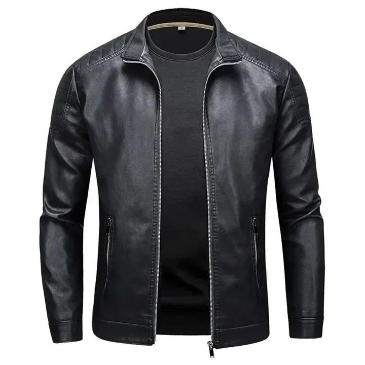 Nero™ Classic – Black PU Leather Jacket with Timeless Cut