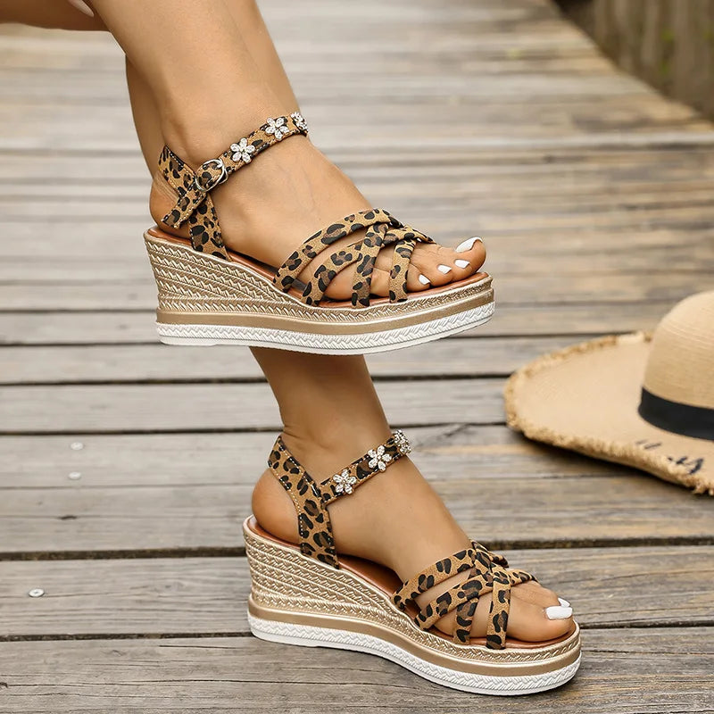 Chloe™| Solene Leopard Platform Sandals