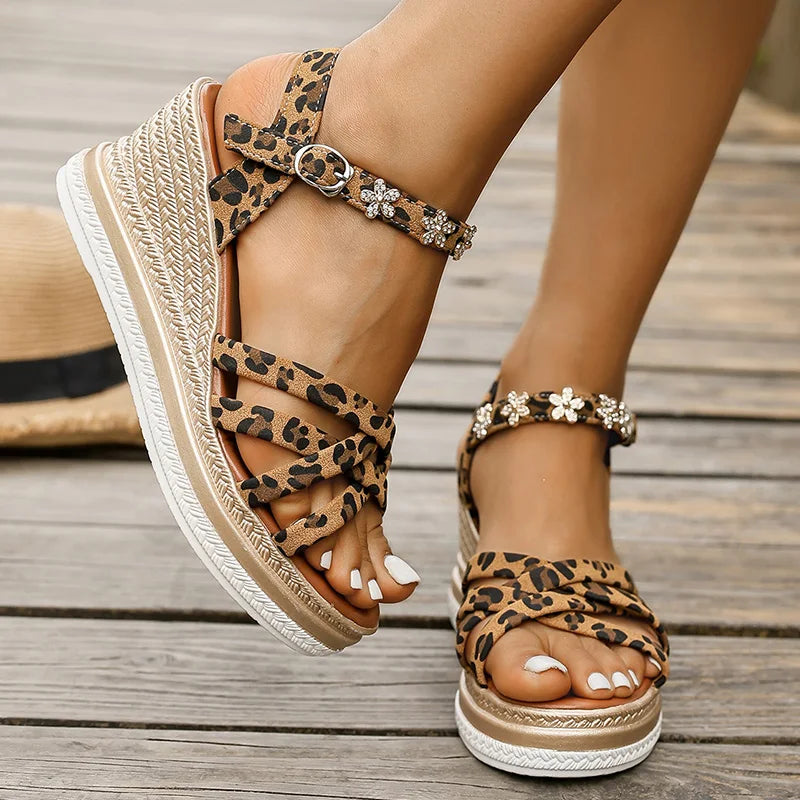 Chloe™| Solene Leopard Platform Sandals